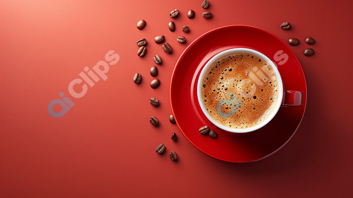 Coffee Cup with Beans