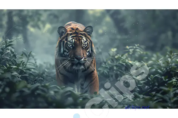 Tiger in Dense Jungle