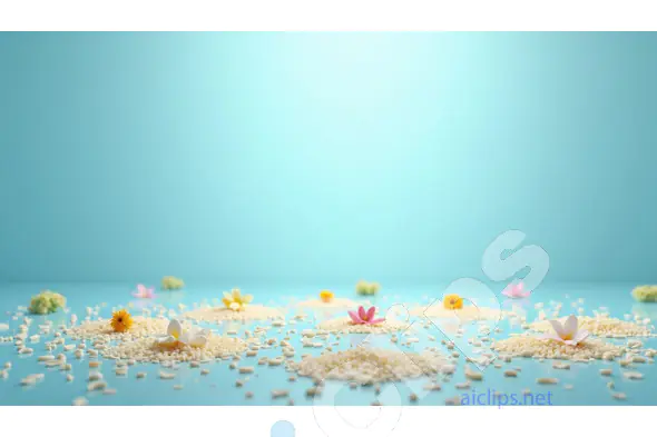 Serene Floral Rangoli on Light Blue Background