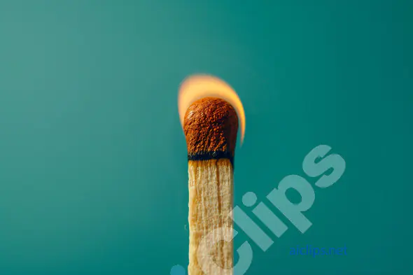 Burning Matchstick Close-Up