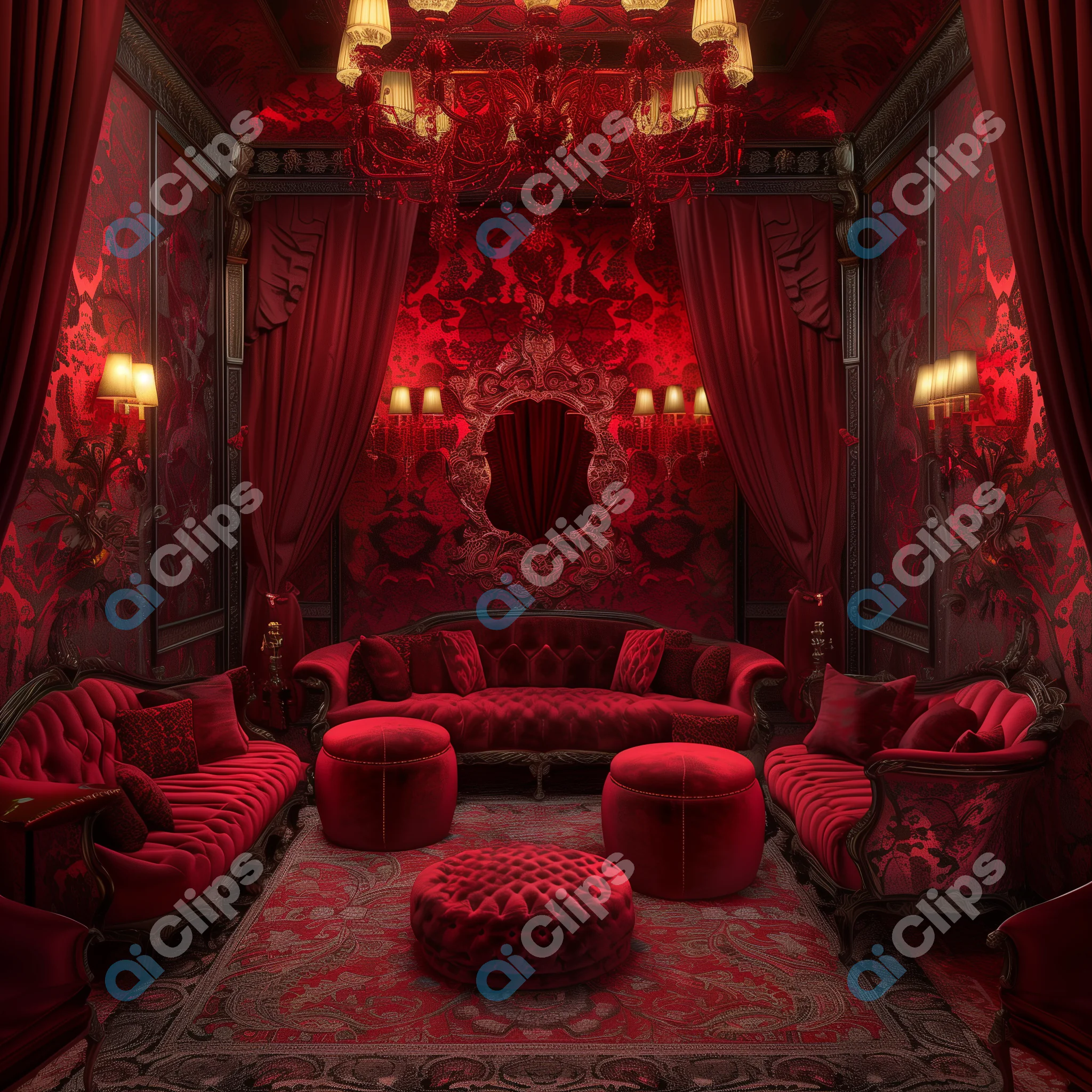 Luxurious Red Lounge