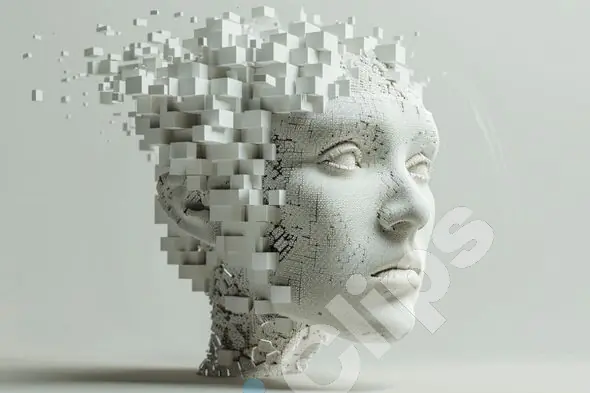 Fragmented 3D Face Sculpture