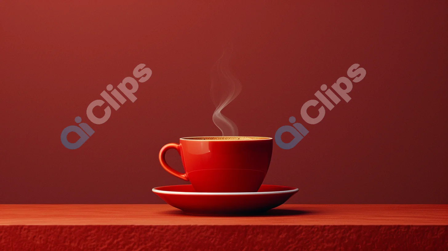 Steaming Red Coffee Cup