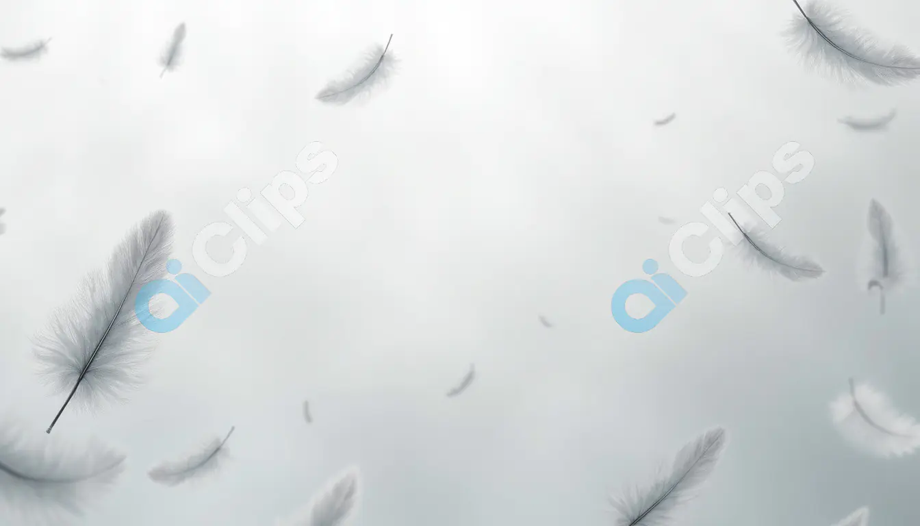 Soft Falling Feathers on a Gray Background