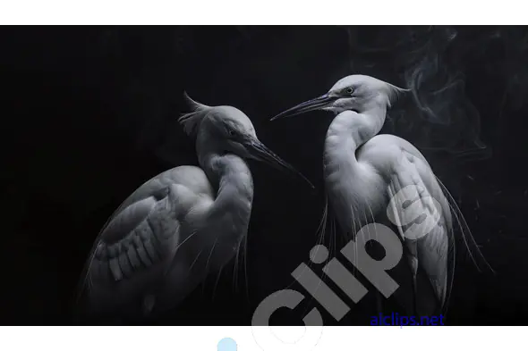 Elegant White Herons