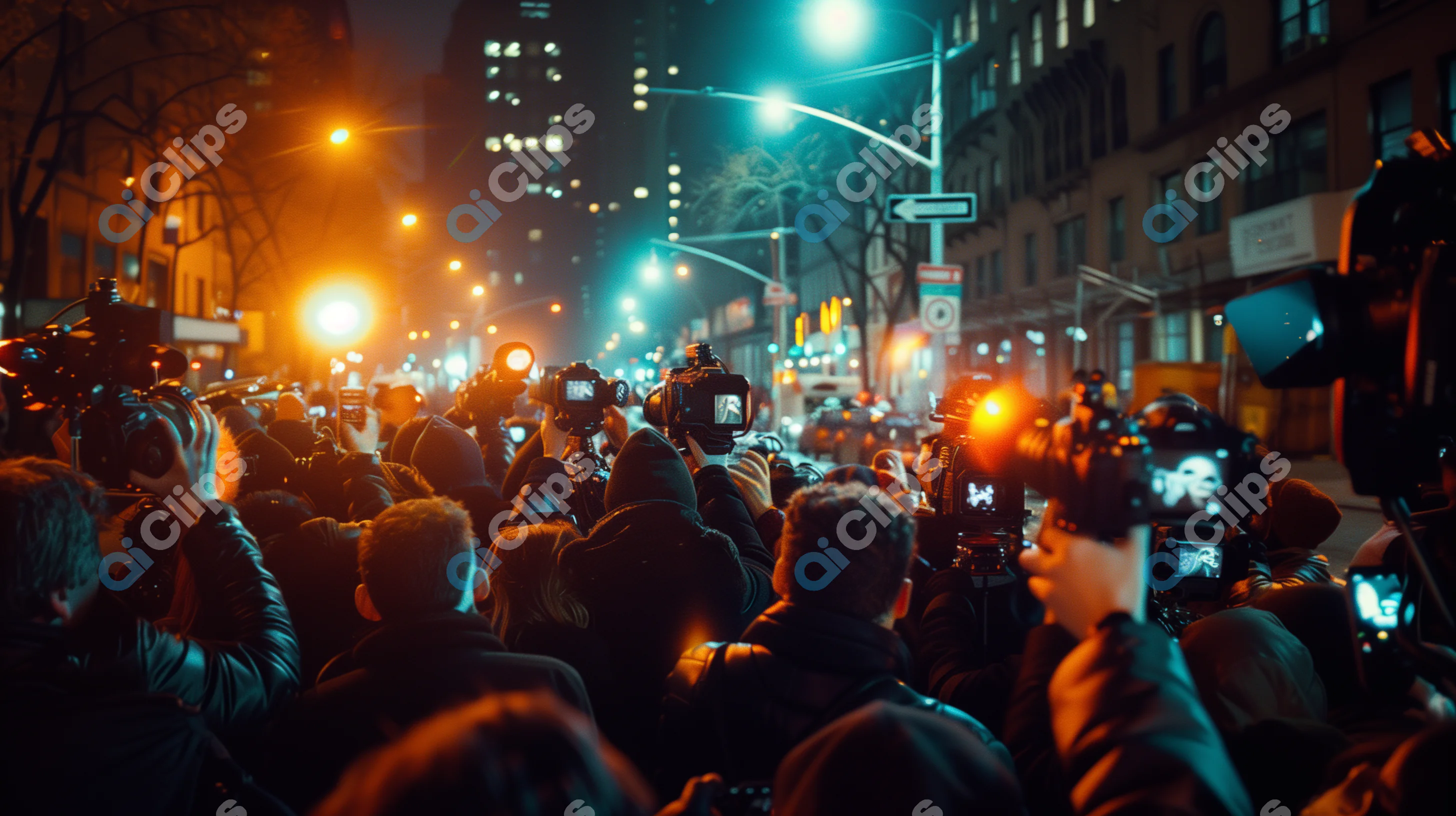 Media Frenzy at Night