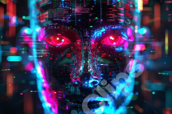 Futuristic AI Face