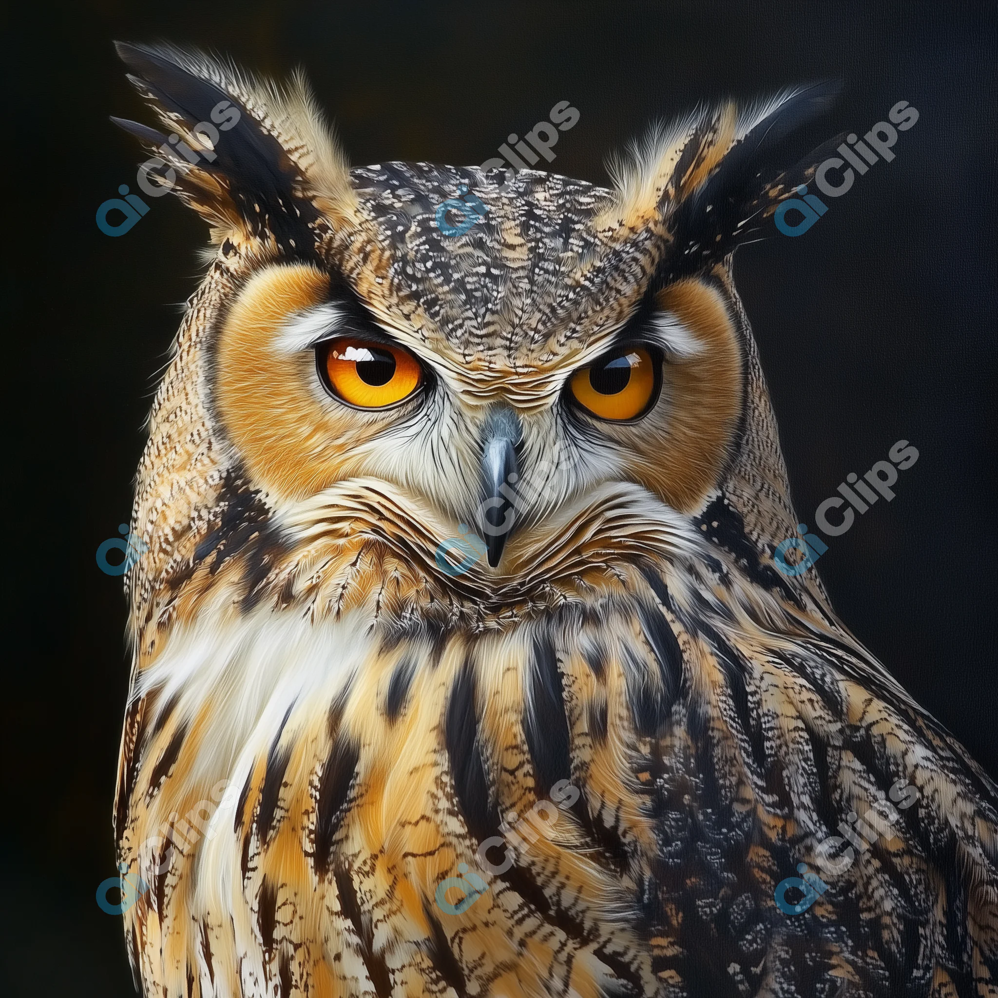 Majestic Eagle Owl Portrait