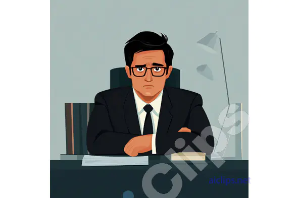 Serious Businessman at Desk