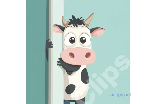 Curious Cartoon Cow