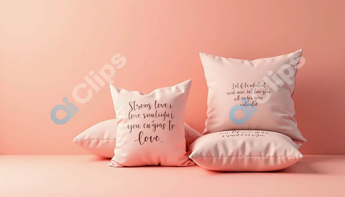 Stylish Pink Cushions with Inspirational Handwritten Quotes