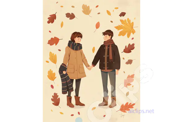 Autumn Couple Illustration
