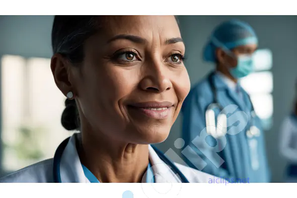 Confident Female Doctor Close-Up