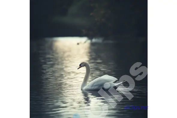 Swan on Tranquil Lake