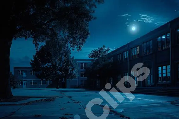 Moonlit Schoolyard Night