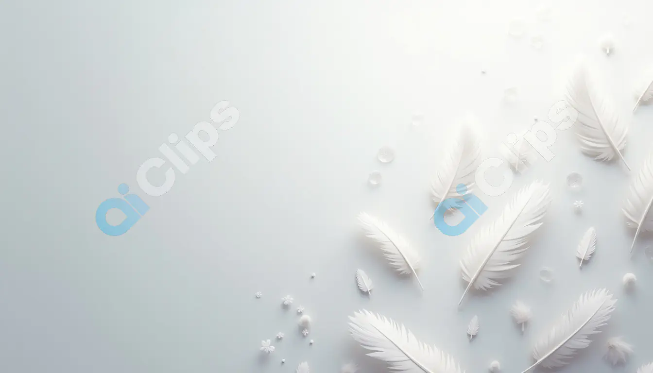 Elegant White Feathers on Light Background