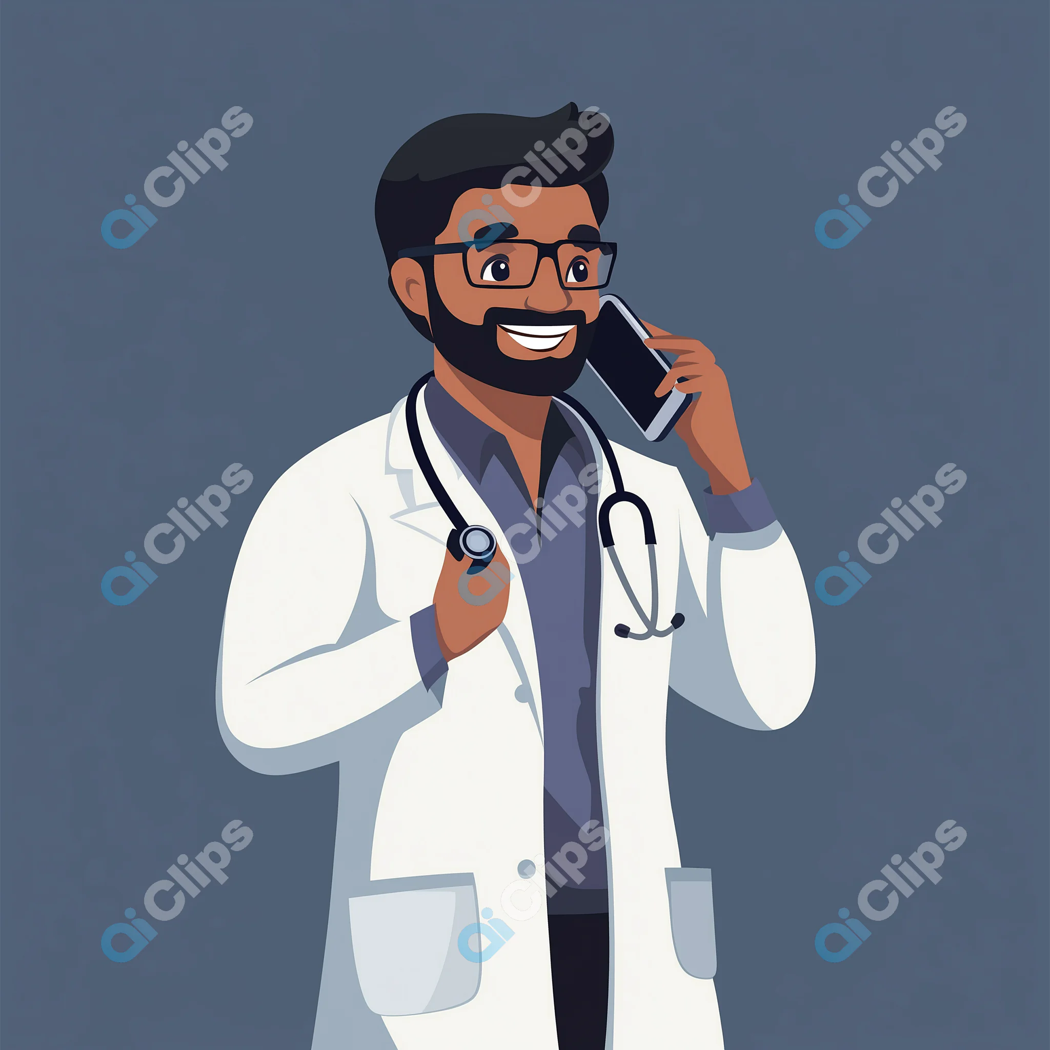 Doctor on Phone Illustration