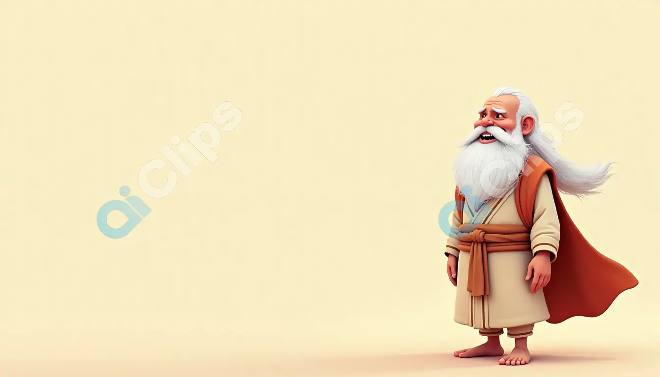 Elder Sage with Flowing Robe Illustration