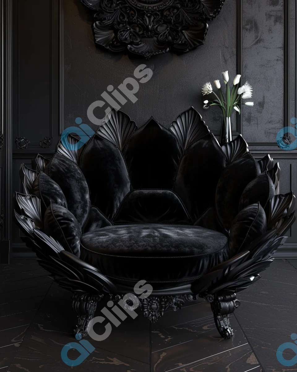 Elegant Black Velvet Chair