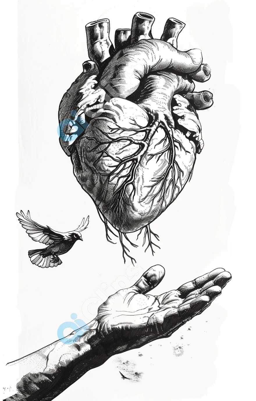 Heart and Hand Illustration
