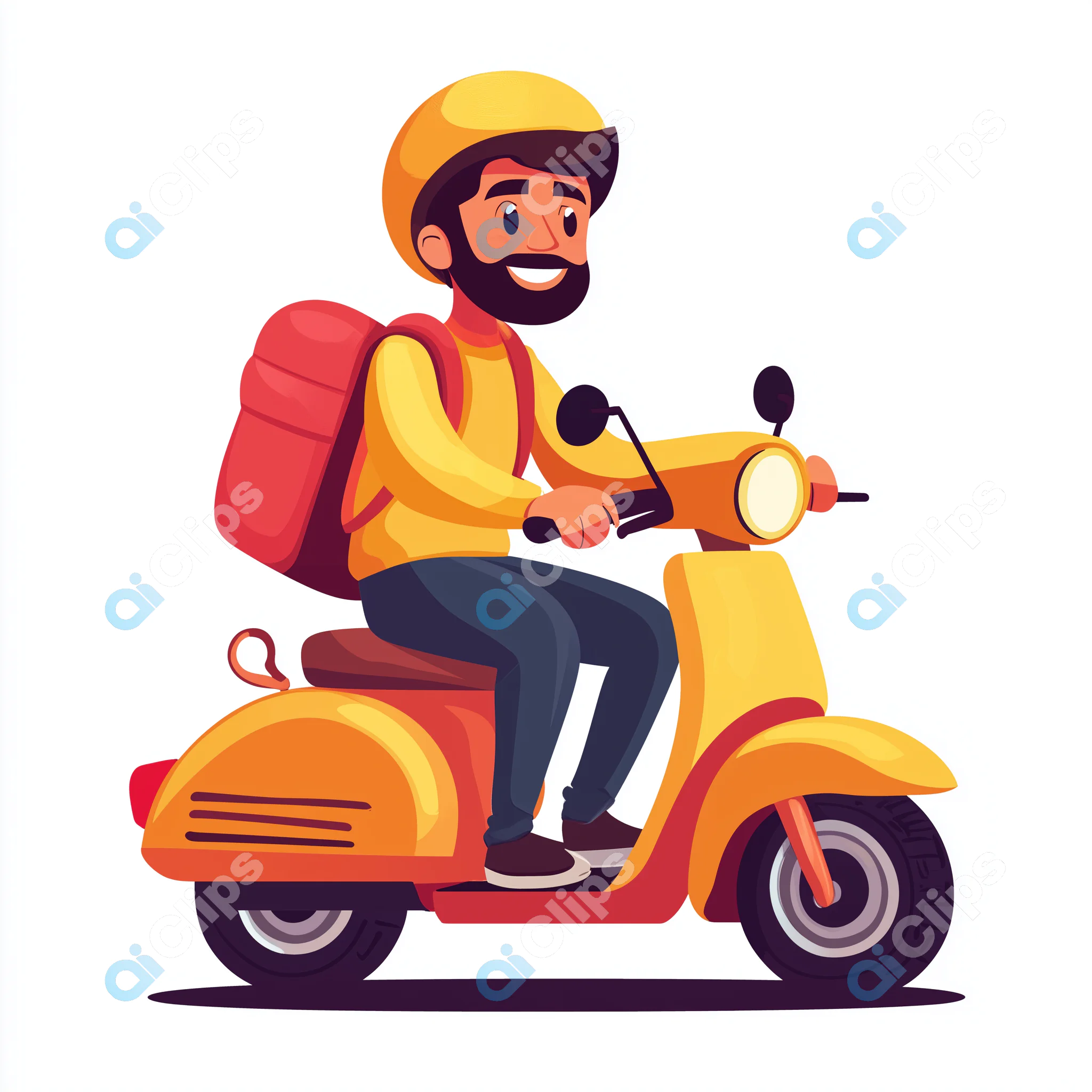 Happy Man on Scooter