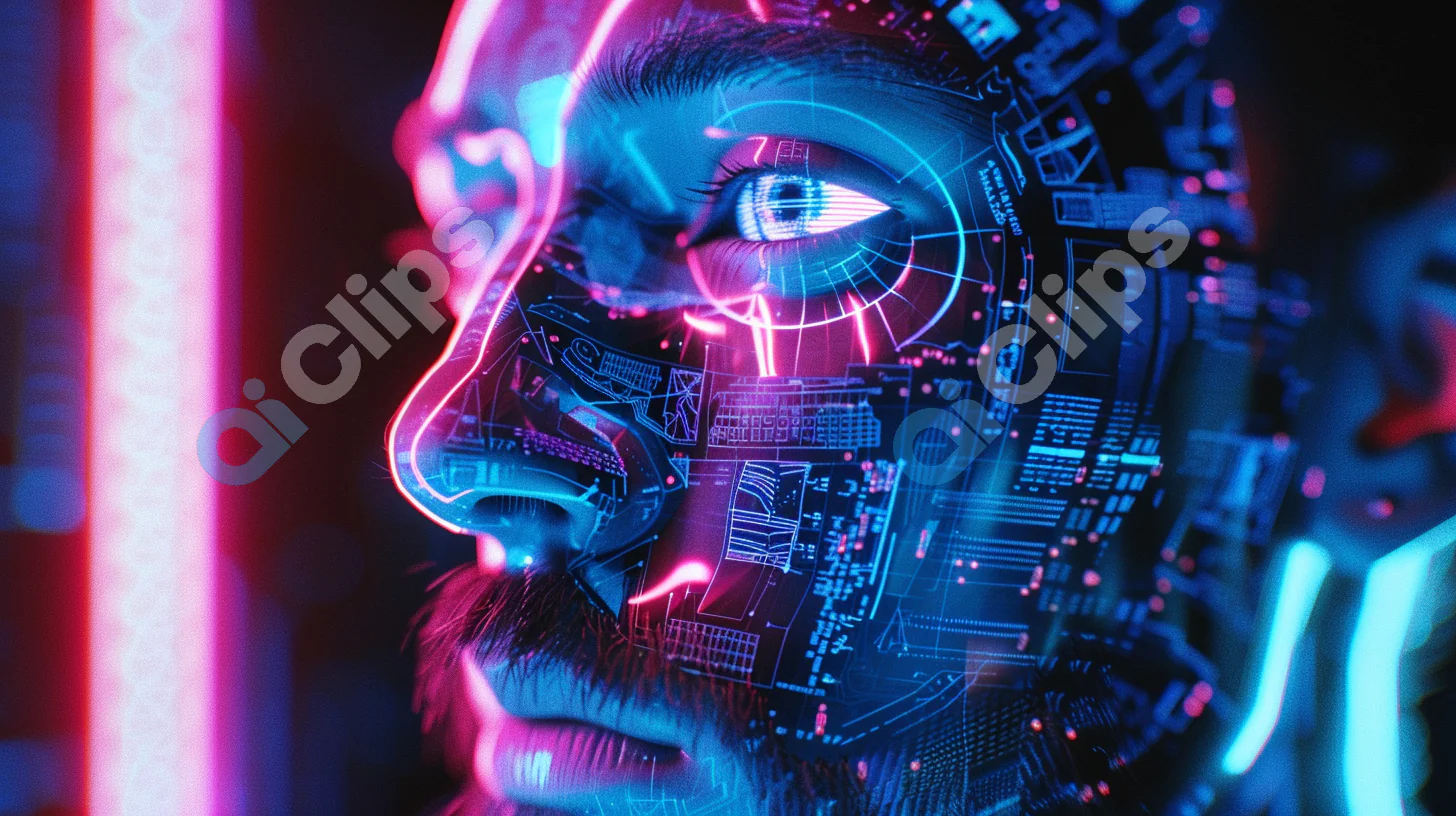 Cybernetic Human Face