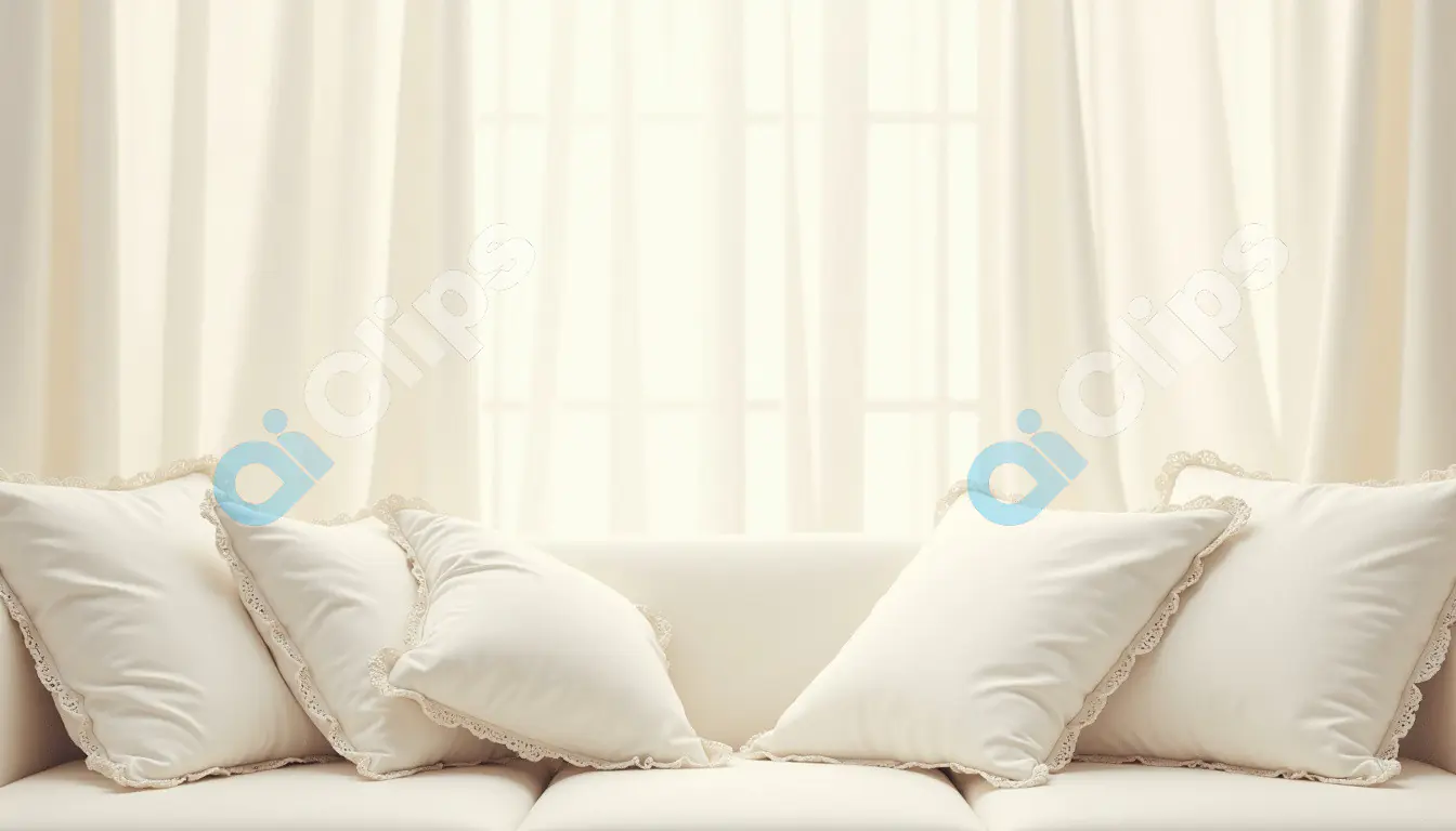 Cozy White Pillows on a Sofa