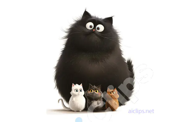 Fluffy Cat Family 1