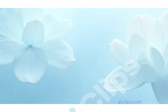 Delicate White Petals on Light Blue Background