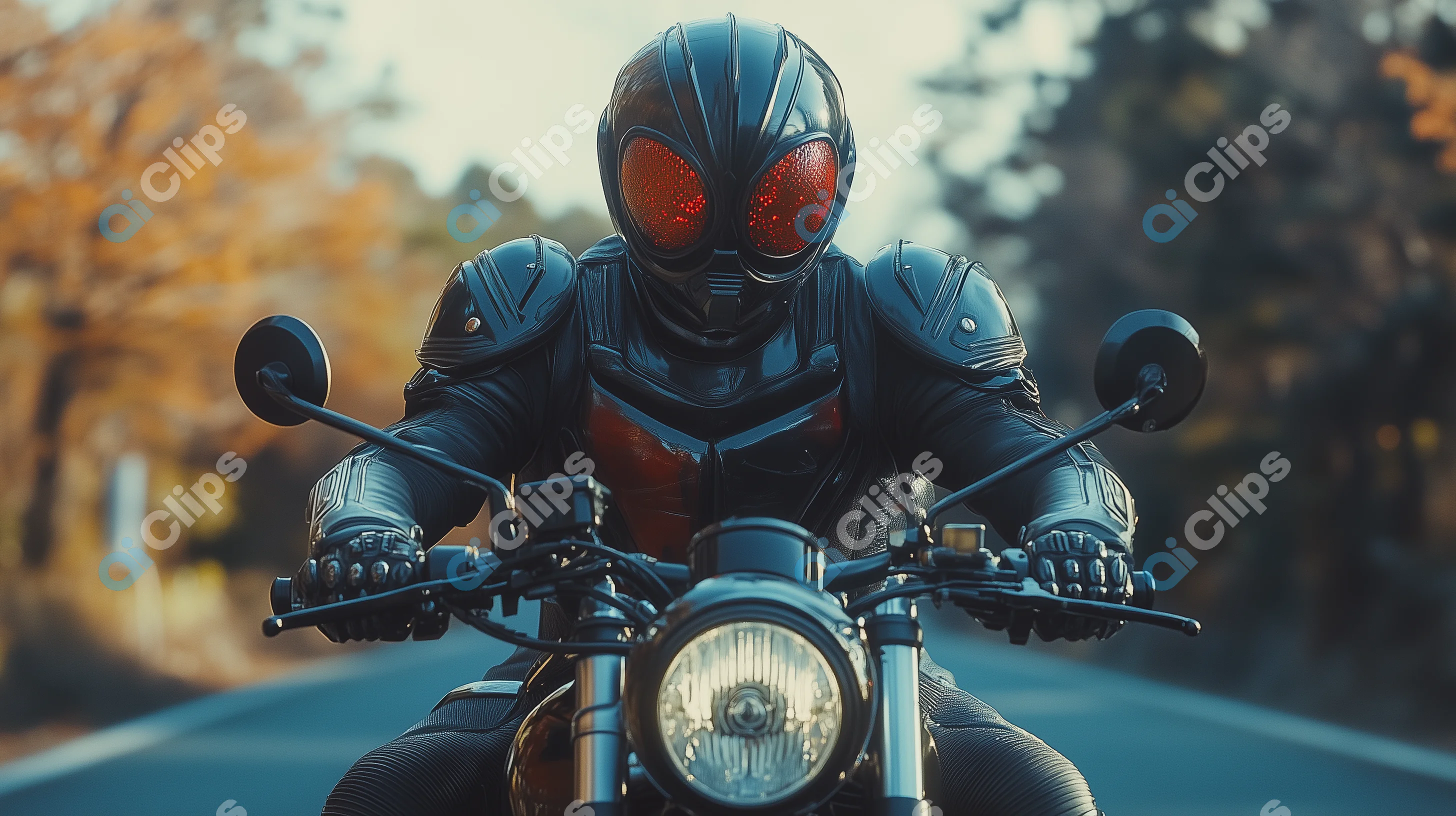 Futuristic Biker in Armor
