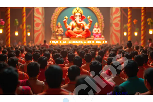 Grand Ganesh Puja Ceremony with Devotees