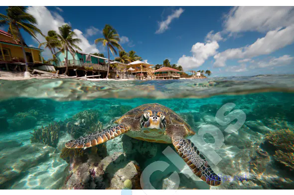 Sea Turtle Near Shore
