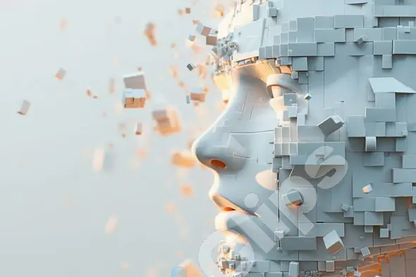 Cubic Face Disintegration Art
