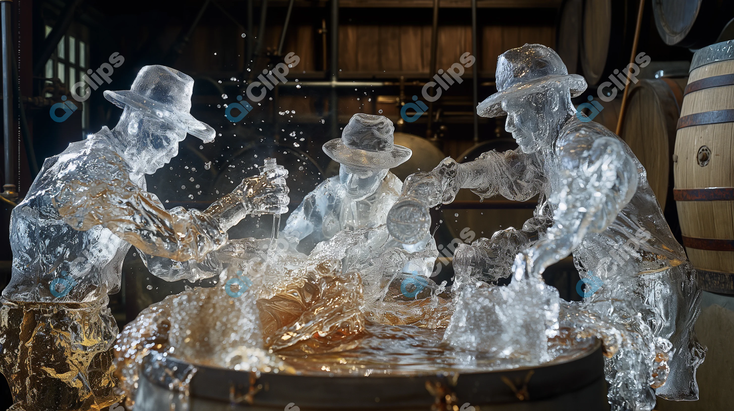 Ice Sculptures in Action