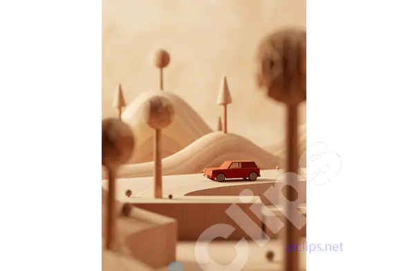 Wooden Toy Car Landscape