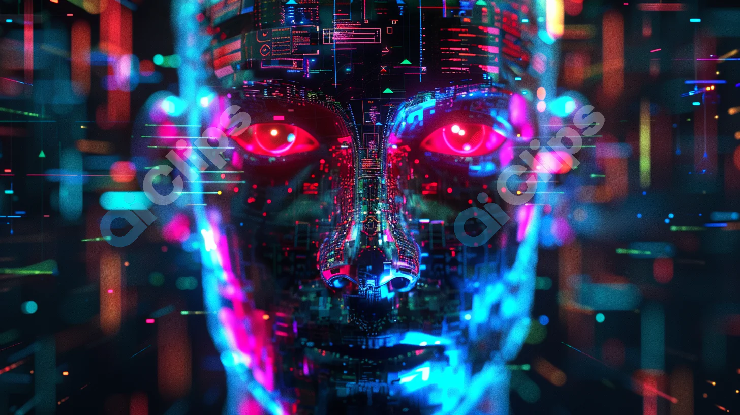 Futuristic AI Face