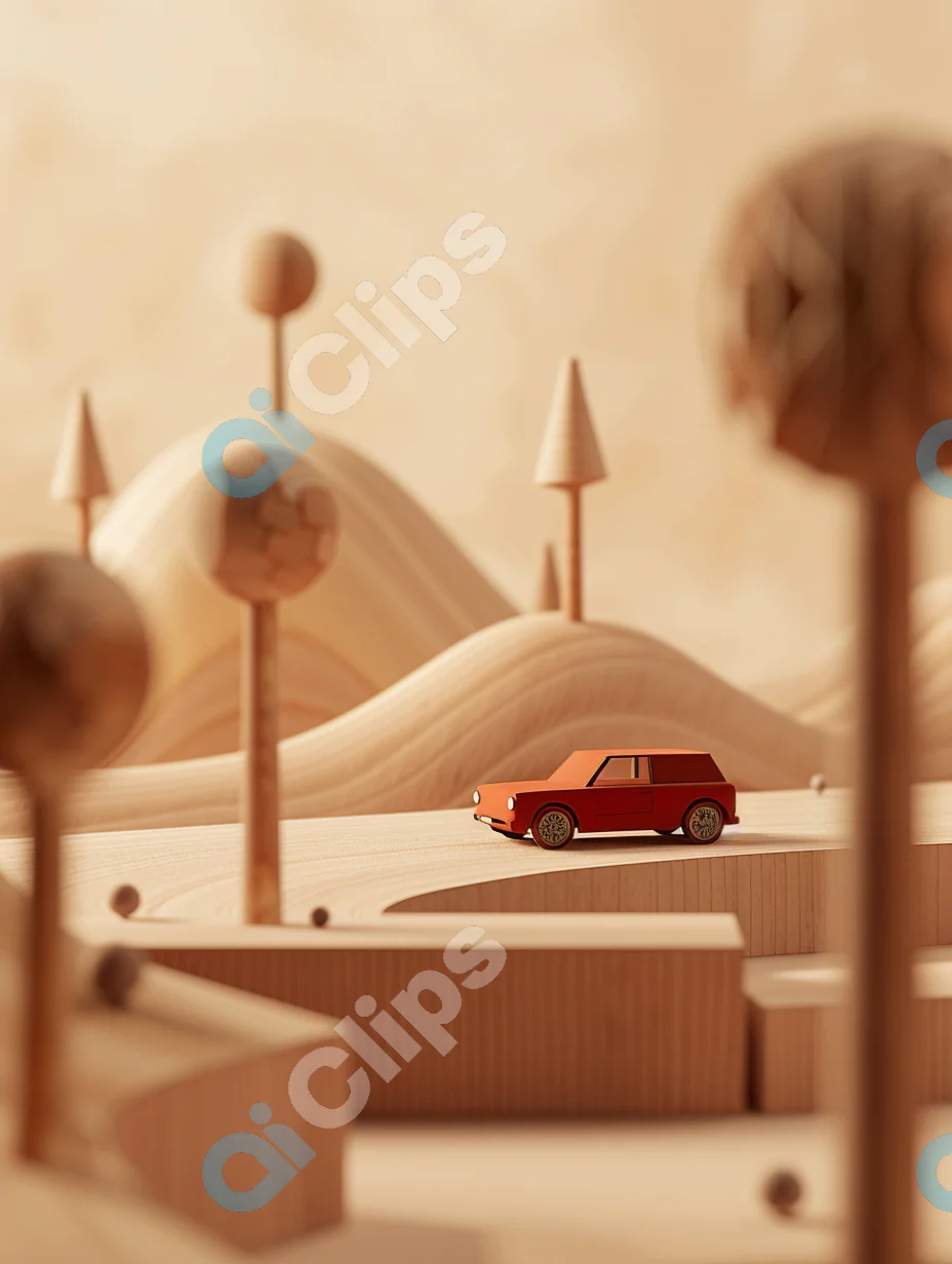 Wooden Toy Car Landscape
