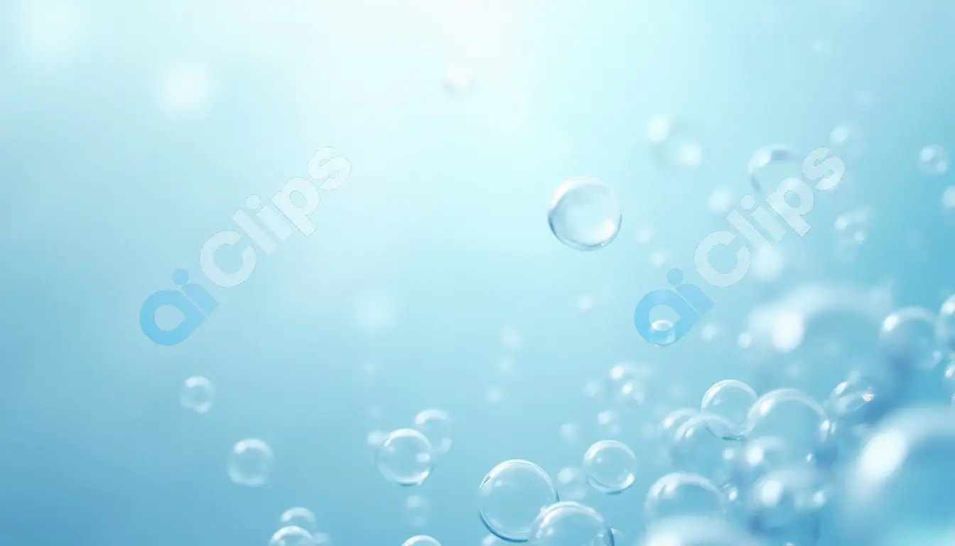 Floating Bubbles on Light Blue Background