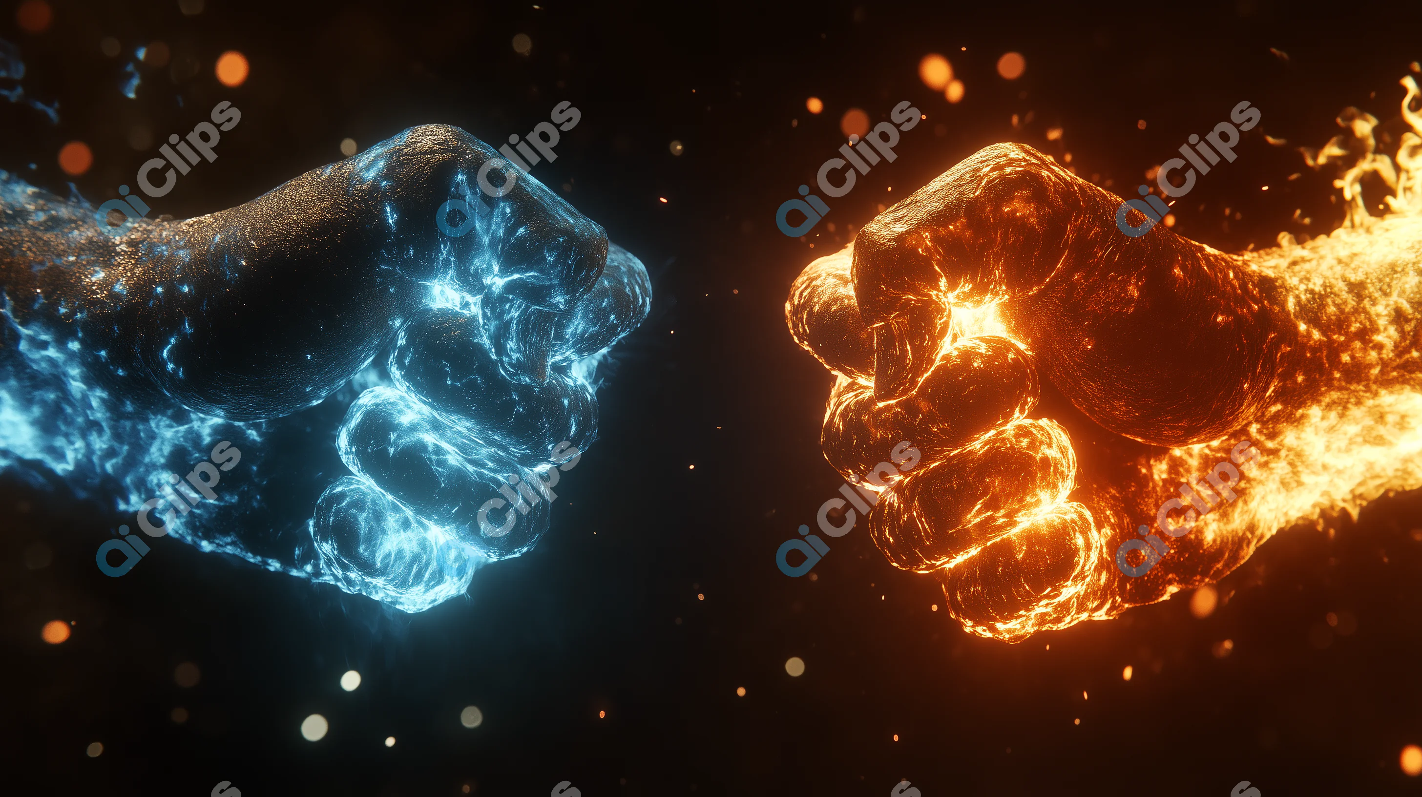 Fire and Ice Fists Clash