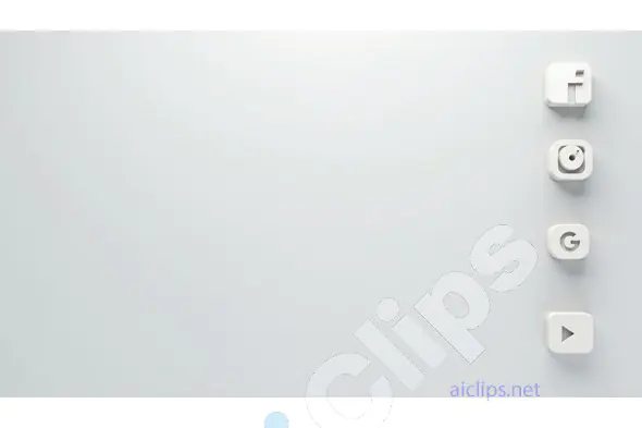 Minimalist Social Media Icons on White Background