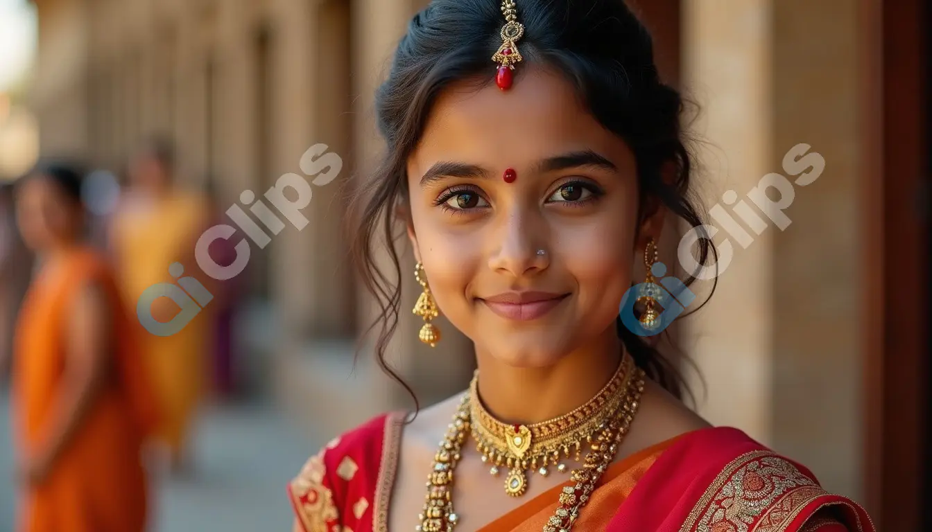 Radiant Indian Girl in Traditional Bridal Attire