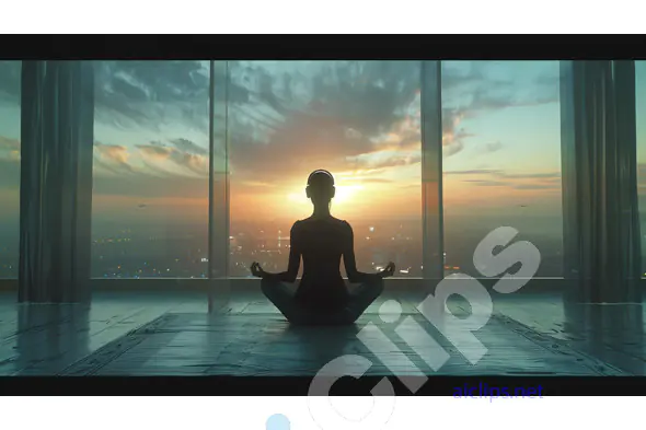 Meditation at Sunrise in Modern Apartment