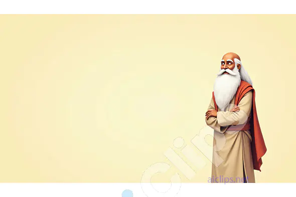 Wise Sage Illustration with Beige Background