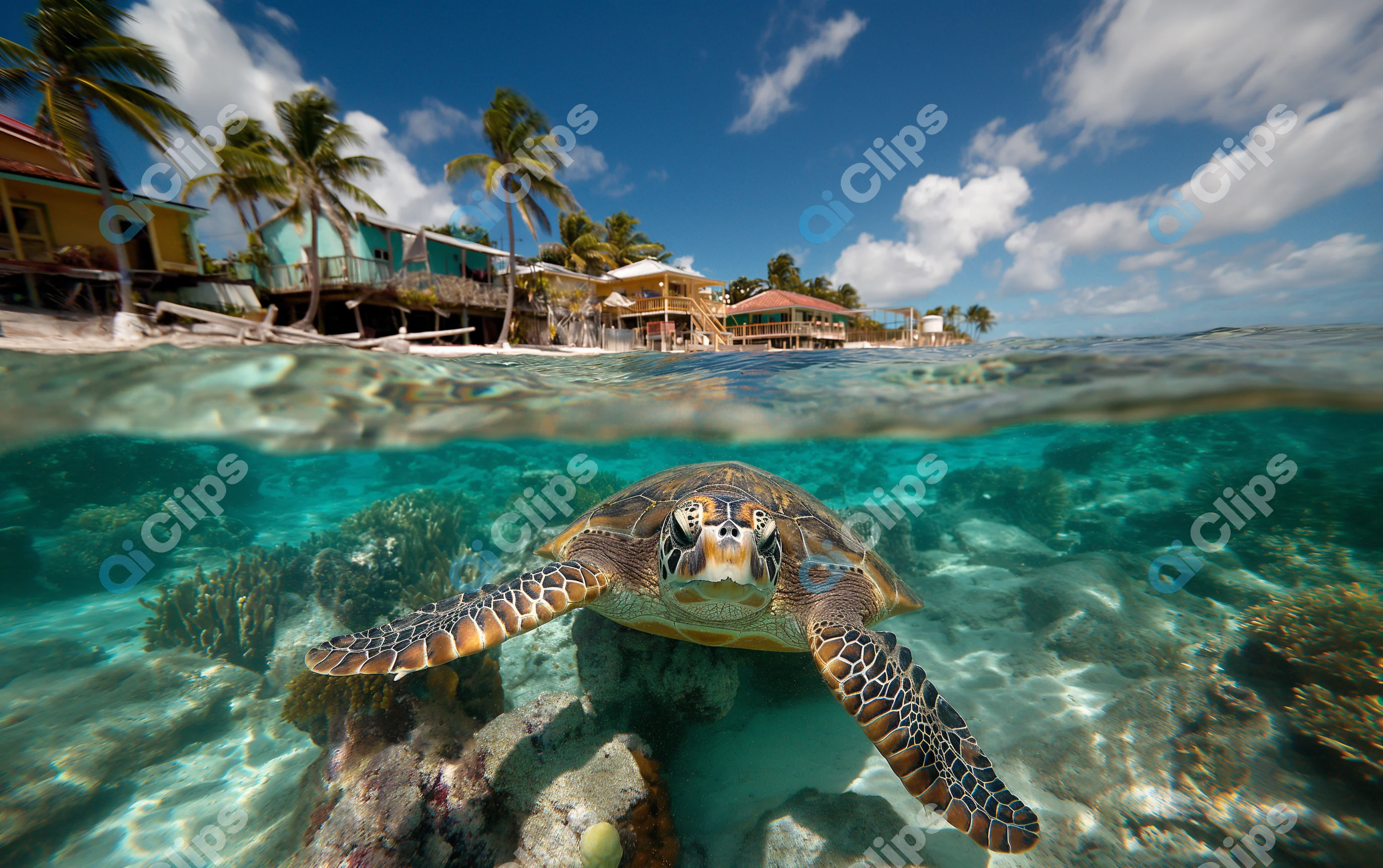 Sea Turtle Near Shore