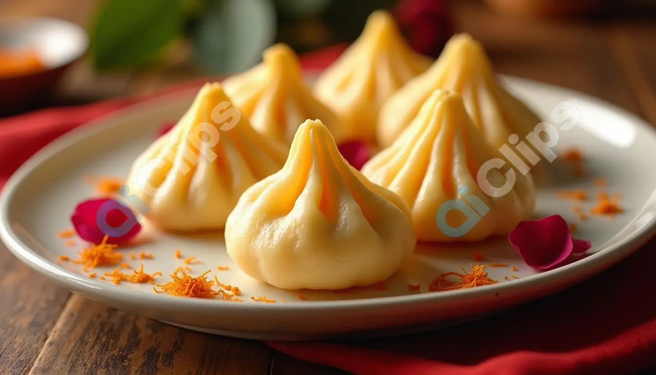 Traditional Modak Sweets on Festive Plate