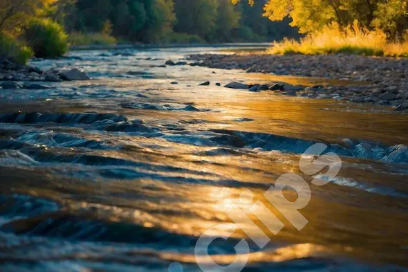 Golden Hour River Flow
