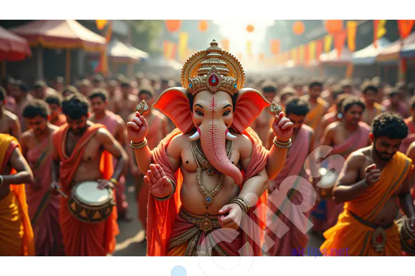 Ganesh Visarjan Procession with Devotees