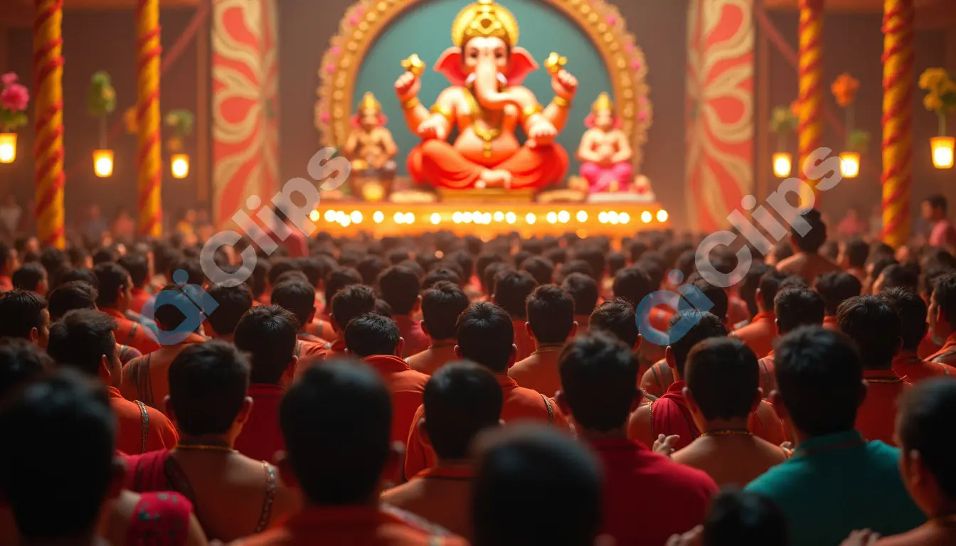 Grand Ganesh Puja Ceremony with Devotees