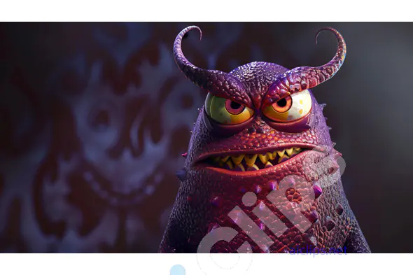 Grumpy Cartoon Monster
