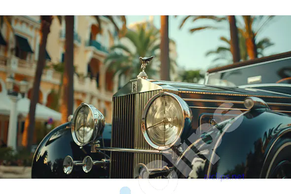 Close-Up of a Classic Rolls-Royce in a Mediterranean Setting